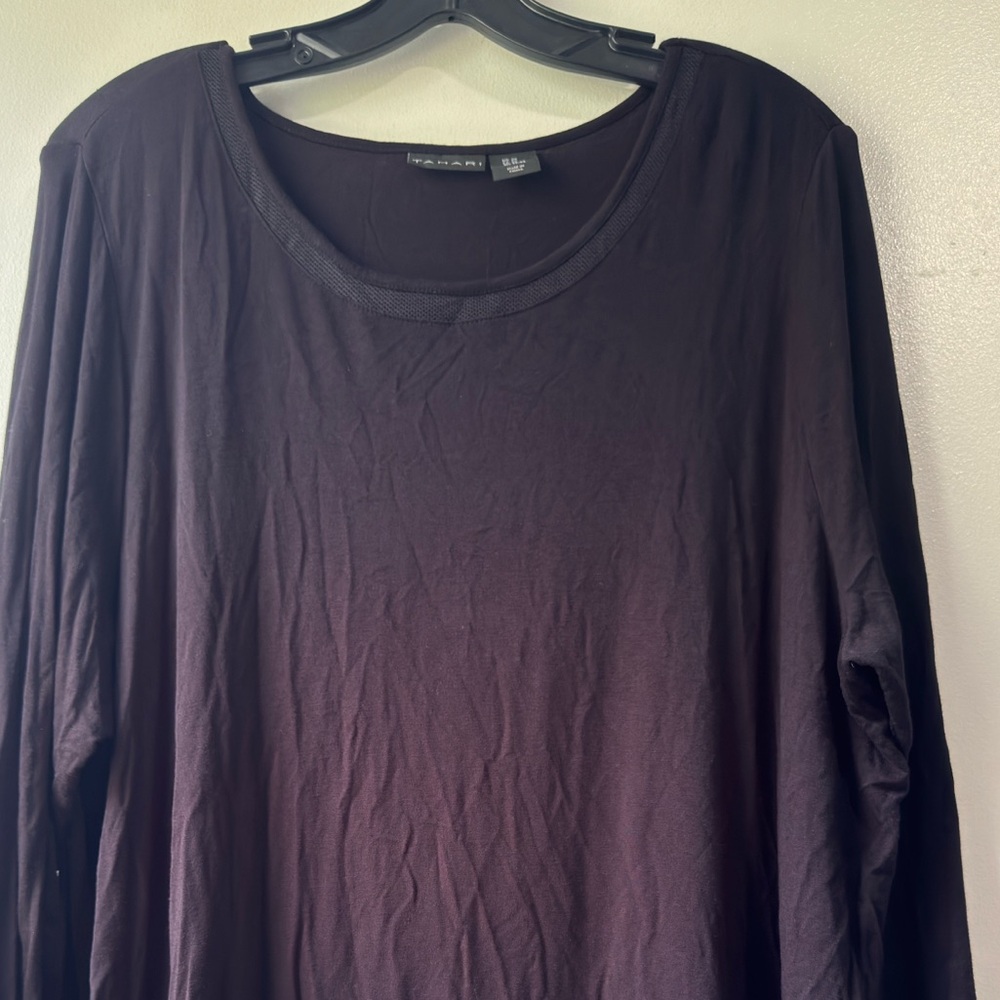 Tahari Black Long Sleeve Top - Picture 5 of 11
